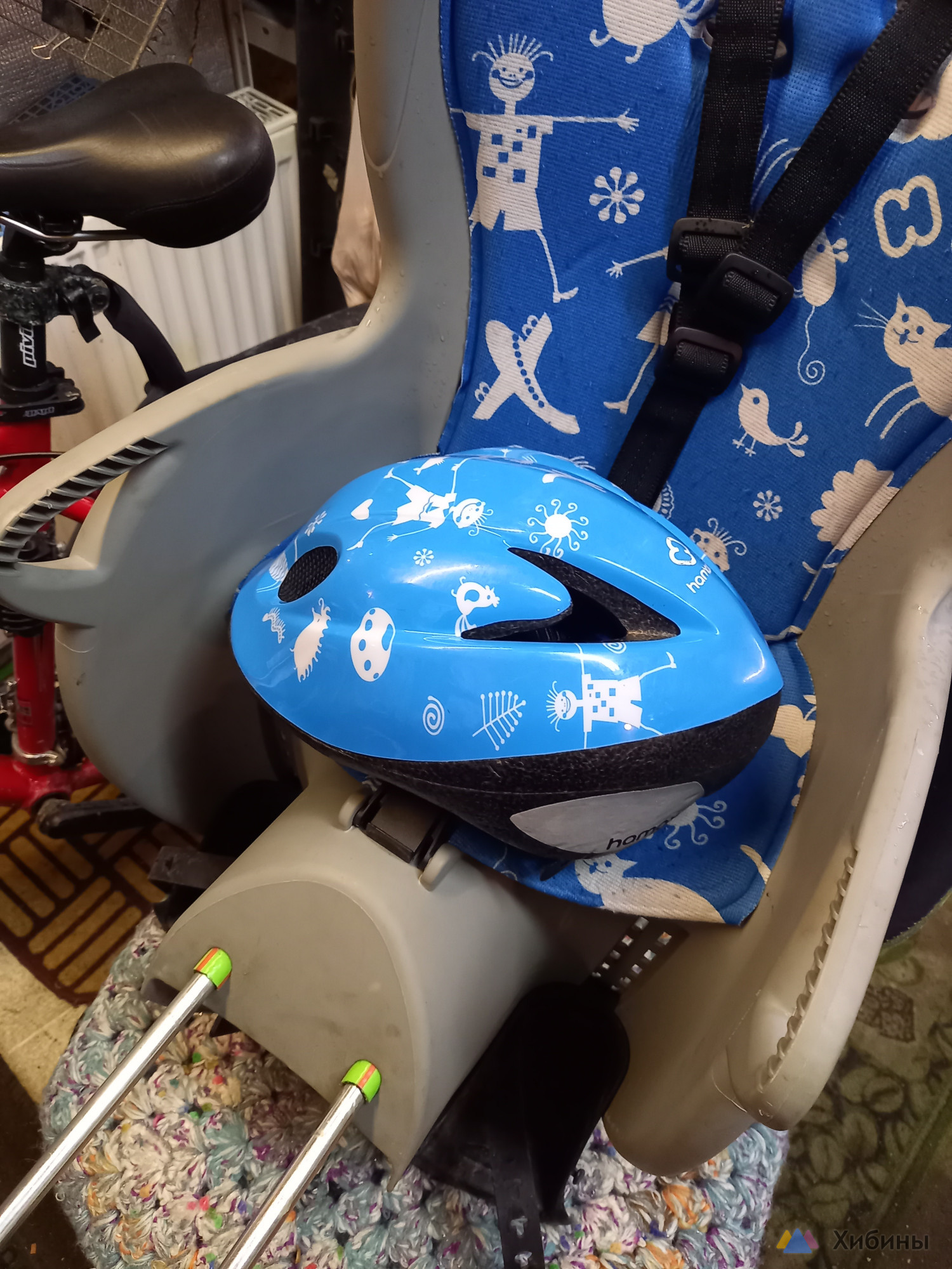 Детское вело кресло HAMAX KISS SAFETY PACKAGE серый/синий 551088