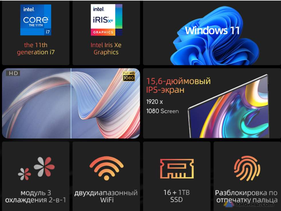 Ноутбук Dere V9 Max 15, 6 16 гб 512Гб Core i71165G