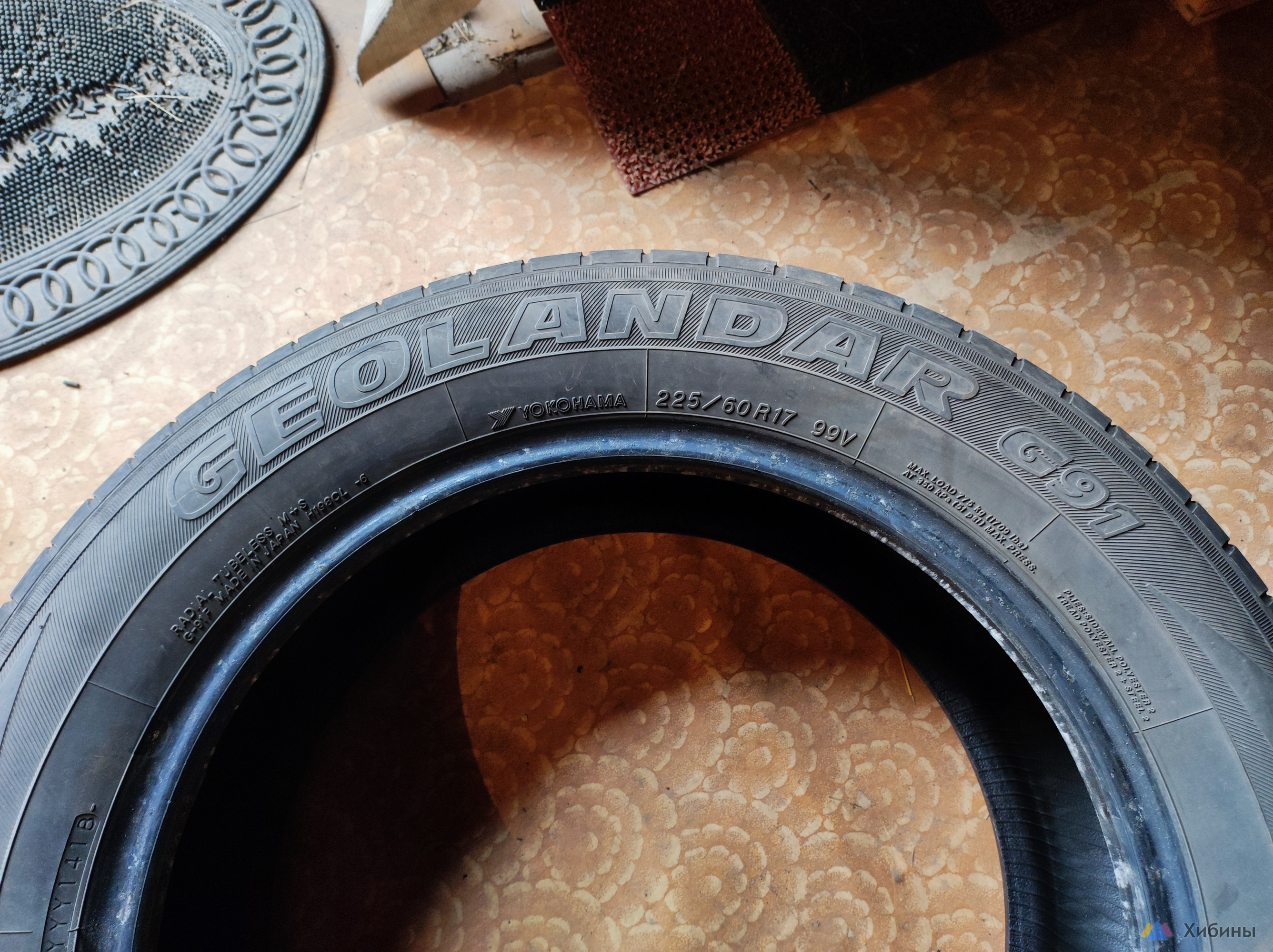 Шины YOKOHAMA GEOLANDAR G91 225/60 R17 99V б/у 4 шт