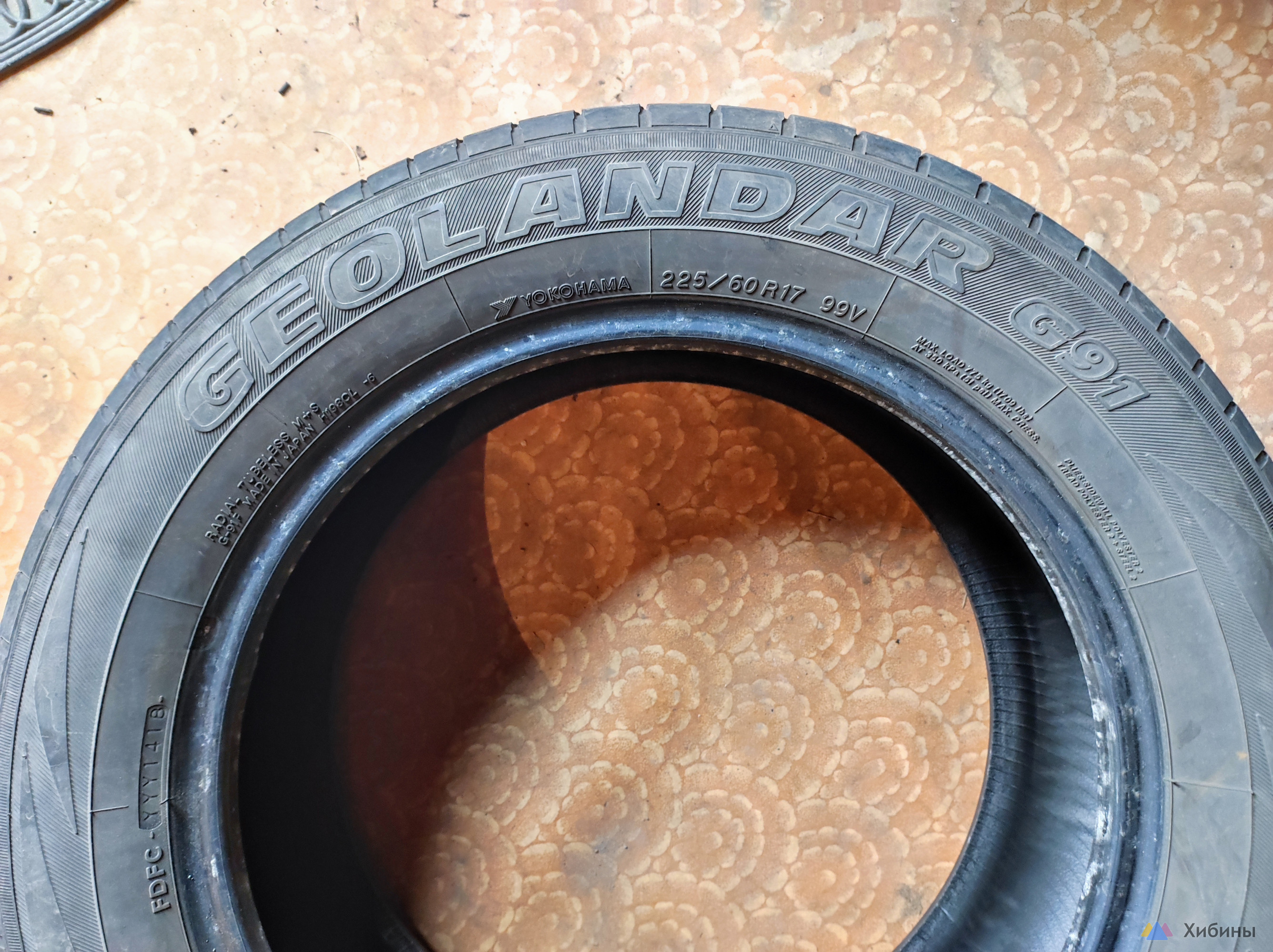 Шины YOKOHAMA GEOLANDAR G91 225/60 R17 99V б/у 4 шт