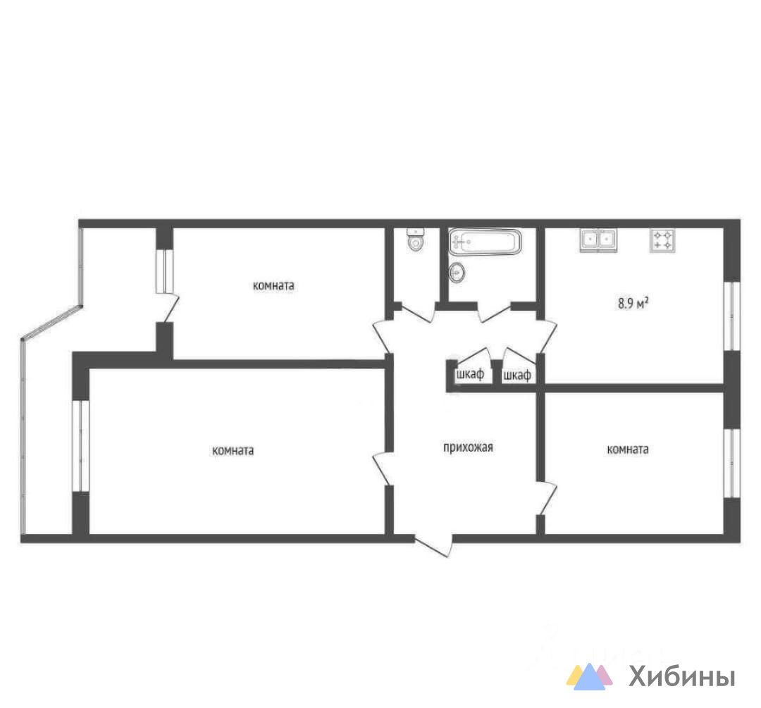 Продам 3-комнатную квартиру