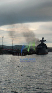 В Видяево загорелся корабль «Адмирал Харламов»