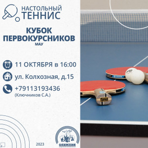 Для студентов Мурманского Арктического университета пройдут соревнования по настольному теннису «Кубок первокурсников»