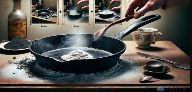 Черный вековой налет снимаем пальцами: Старые сковородки чистим только так — нужен один порошок с кухни