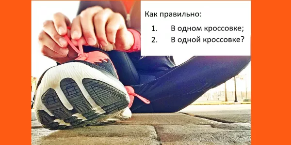 Ошибетесь — не сдадите ЕГЭ. Как правильно: «в одной кроссовке» или в «одном»?
