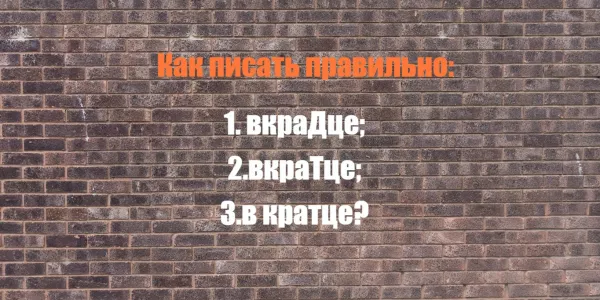 Вы — титан мысли, если дадите верный ответ без подсказки: «вкрадце», «вкратце» или «в кратце»?