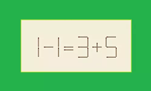 Равенство «1−1=3+5» нельзя назвать верным — все дело в одной спичке: исправьте пример, пока не стало поздно