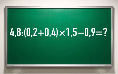 Учителю будет за вас стыдно: не ошибитесь в примере «4,8:(0,2+0,4)x1,5−0,9» — это задание для детворы