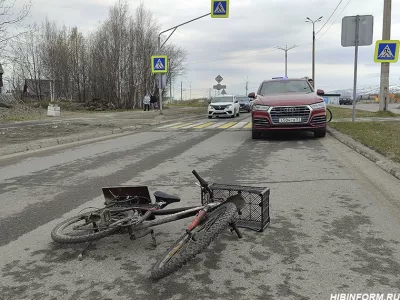 Пьяный велосипедист попал под колеса иномарки в Апатитах