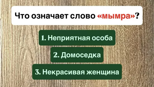 Тест на грамотность: кто такая «мымра»? Есть 3 варианта ответа — вы думаете на неправильный