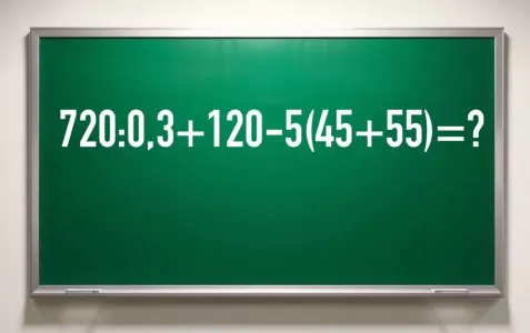 Вызов для математиков: решите пример «720:0,3+120−5(45+55)» за 20 секунд — иначе спина покроется липким потом от стыда