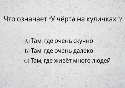Что означает фраза «У чёрта на куличках»? Сдаём тест на знание русского языка и проверяем, насколько вы хороши в этом