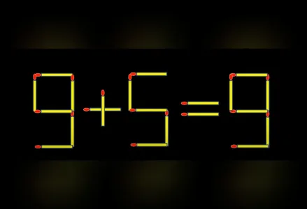 Переложите 1 спичку, чтобы выражение «9+5=9» стало верным: асы математики смогут за 13 секунд, а вы?