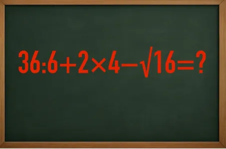 Ошибаются даже интеллектуалы: решите пример «36:6+2×4−√16» — не опозорьтесь перед школьниками