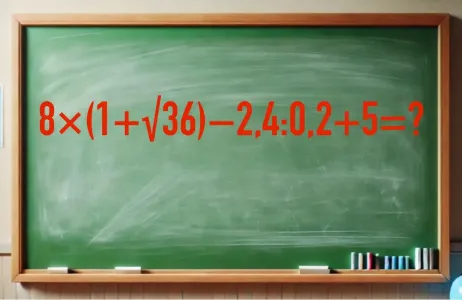 Провалят даже отличники, если поторопятся: решите пример «8x (1+√36)−2,4:0,2+5» — и докажите, что еще в форме
