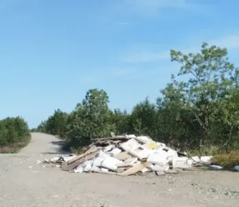 На дороге Кола — Серебрянские ГЭС в Мурманской области устроили свалку