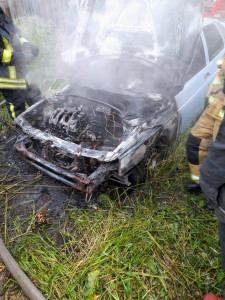В Росляково сгорело отечественное авто