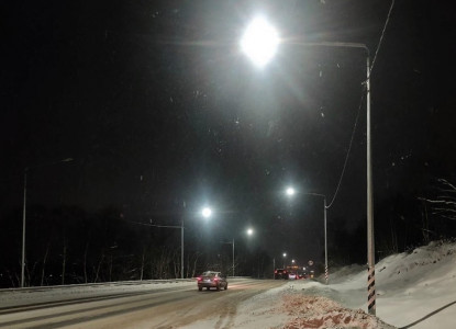 На дорогах Кольского района установили более 80 светильников